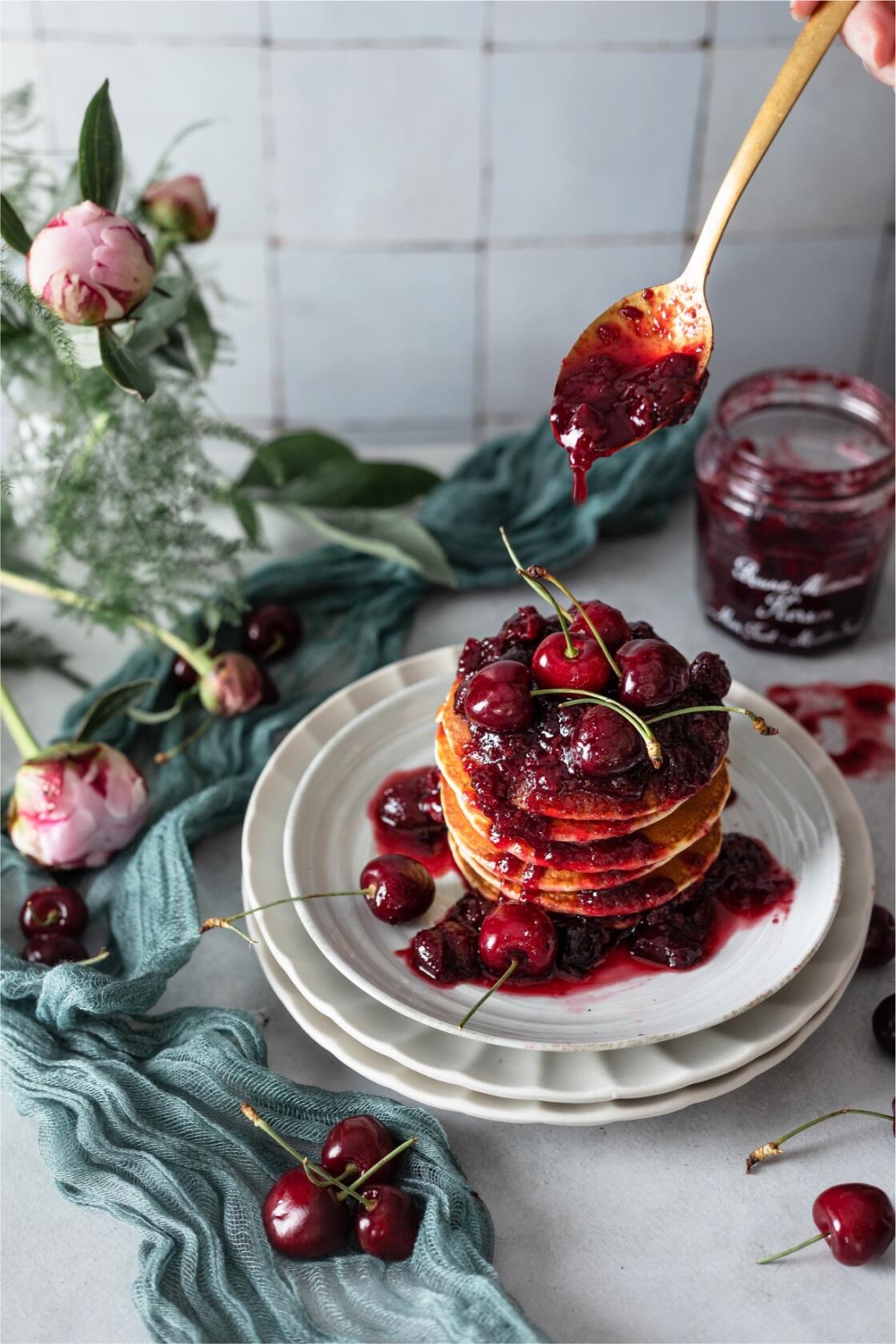 Cherry pancakes